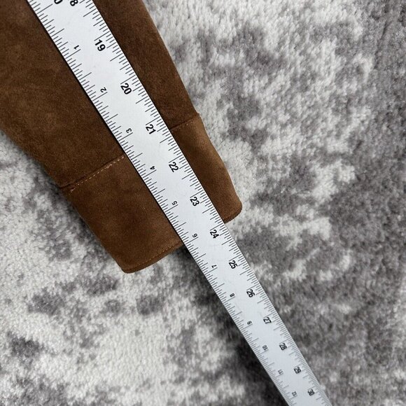 Babaton Shirt 4 Womens Aritzia Cowgirl Western Button Up Brown Suede Long Sleeve - Picture 4 of 7